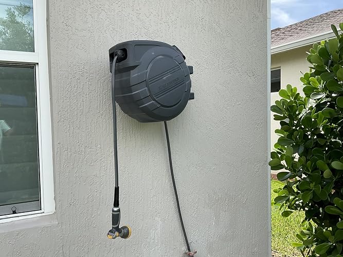 Easy to Install, Easy to Use: Glahoden Wall-Mounted Retractable Hose Reel with 180-Degree Rotation
