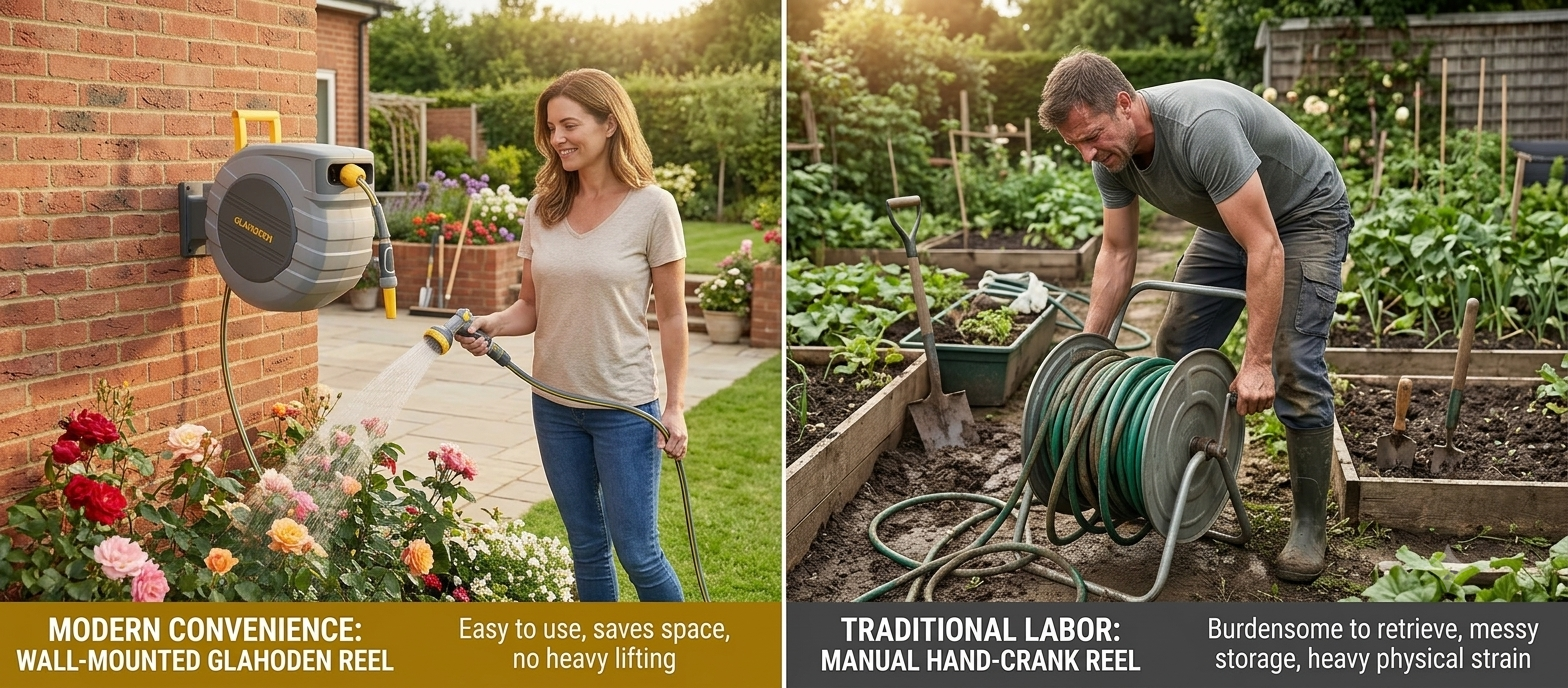 Wall-Mounted Retractable Hose Reels vs. Traditional Manual Reels: Why Glahoden Wins