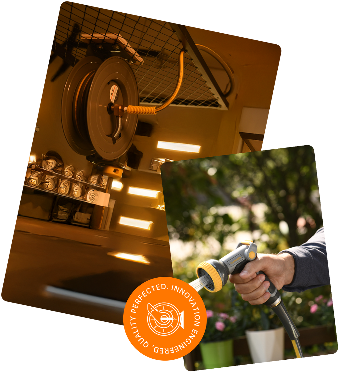 Glahoden reliable, tangle-free, and durable retractable garden hose reel in use