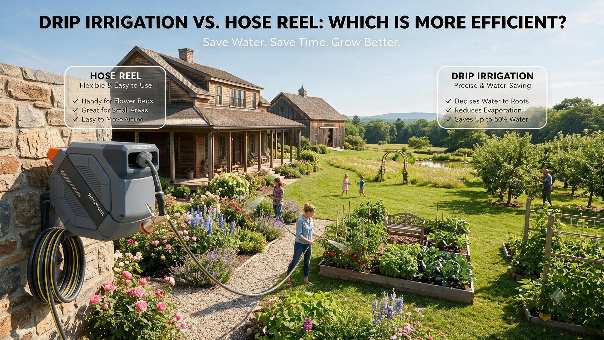 Raised Garden Bed Watering: Drip Irrigation vs. Hose Reels