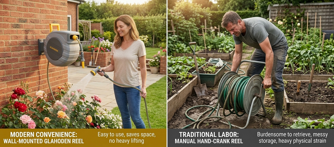Wall-Mounted Retractable Hose Reels vs. Traditional Manual Reels: Why Glahoden Wins