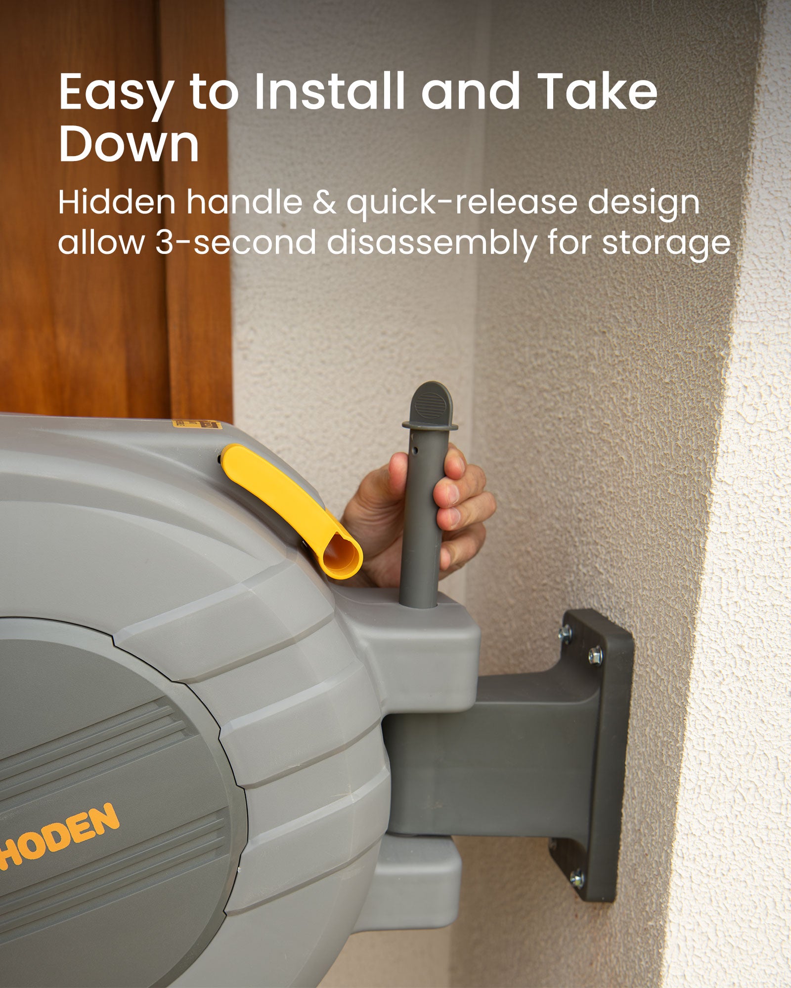 Glahoden J Series Retractable Garden Hose Reel - Light Gray