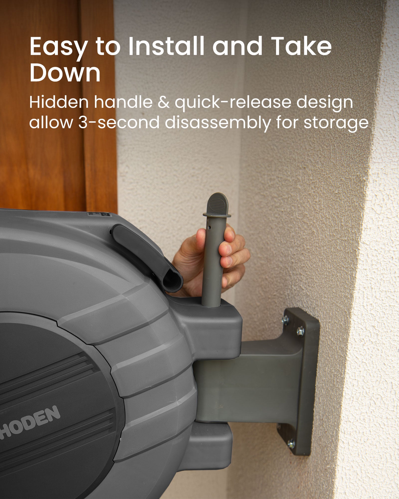 Glahoden J Series Retractable Garden Hose Reel - Dark Gray