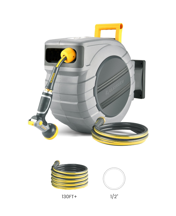 Retractable Garden Hose Reel-1/2in-130ft