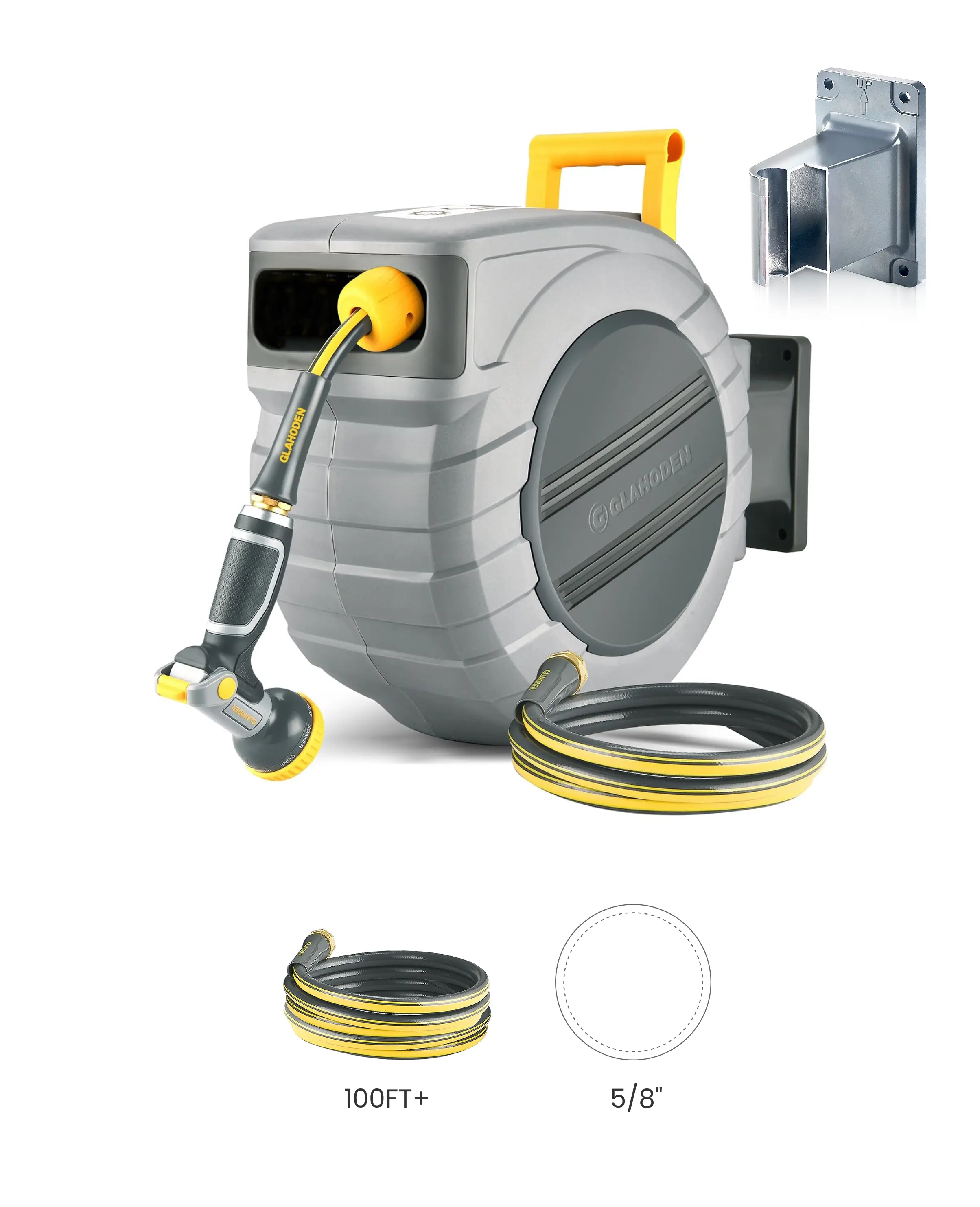 Retractable Garden Hose Reel-5/8in-100ft