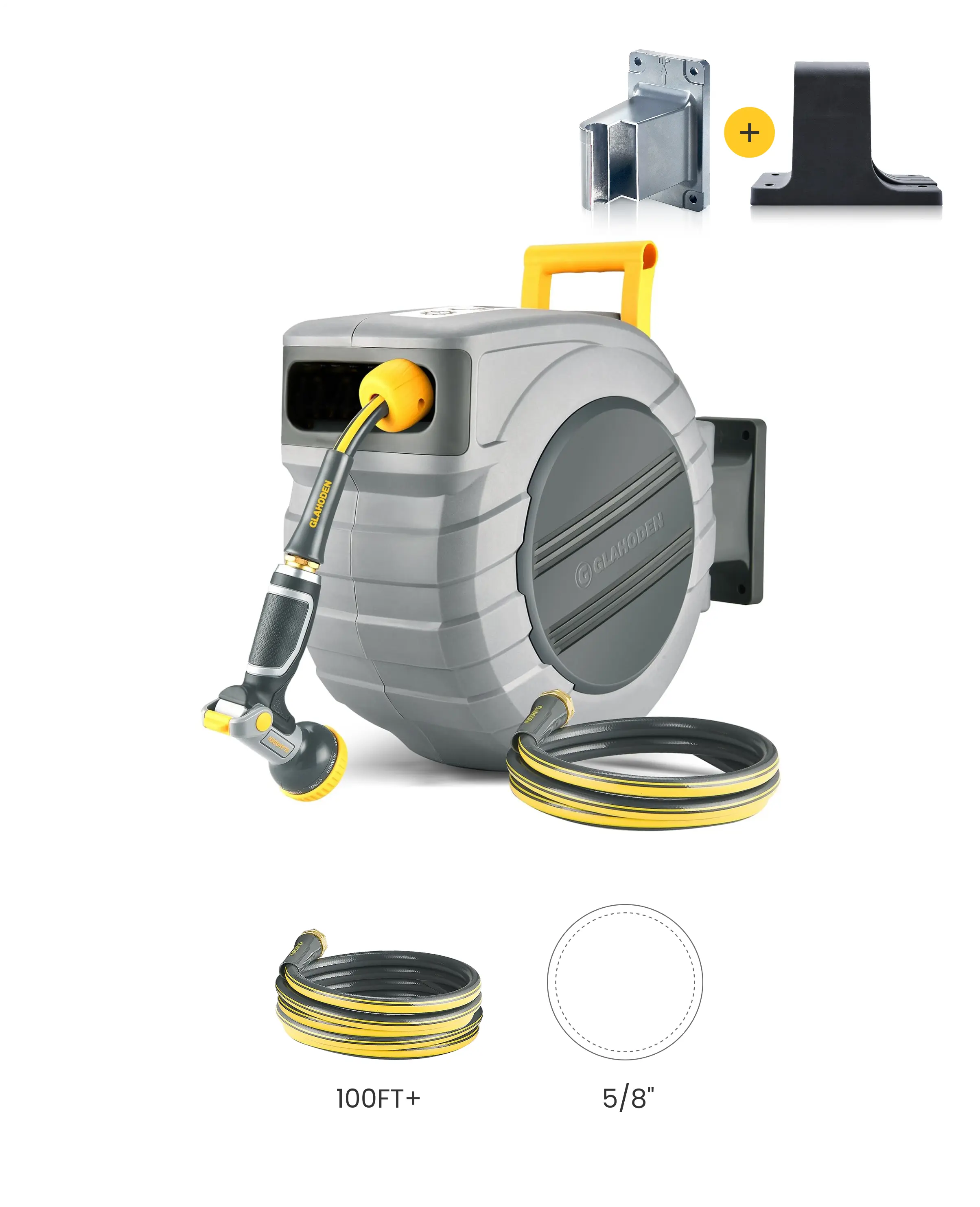 Retractable Garden Hose Reel-5/8in-100ft