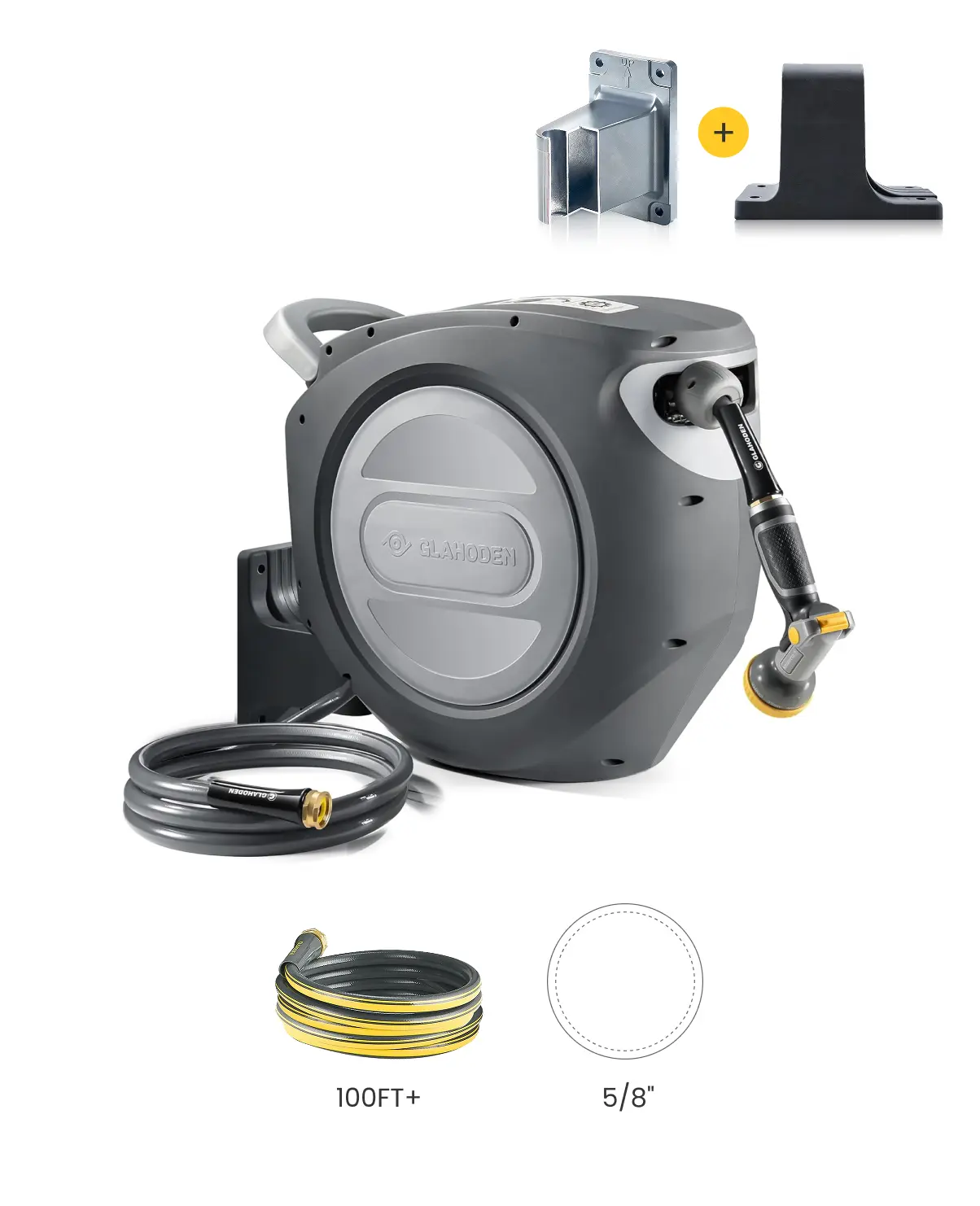Retractable Garden Hose Reel-5/8in-100ft