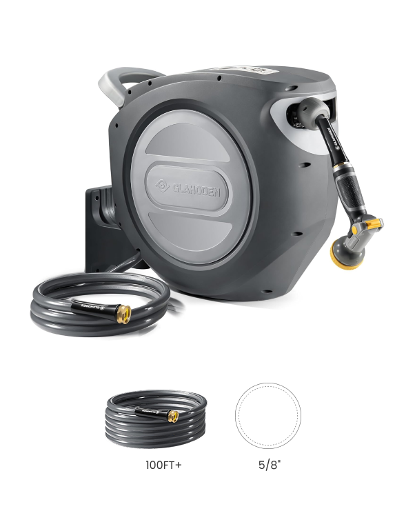 Retractable Garden Hose Reel-5/8in-100ft