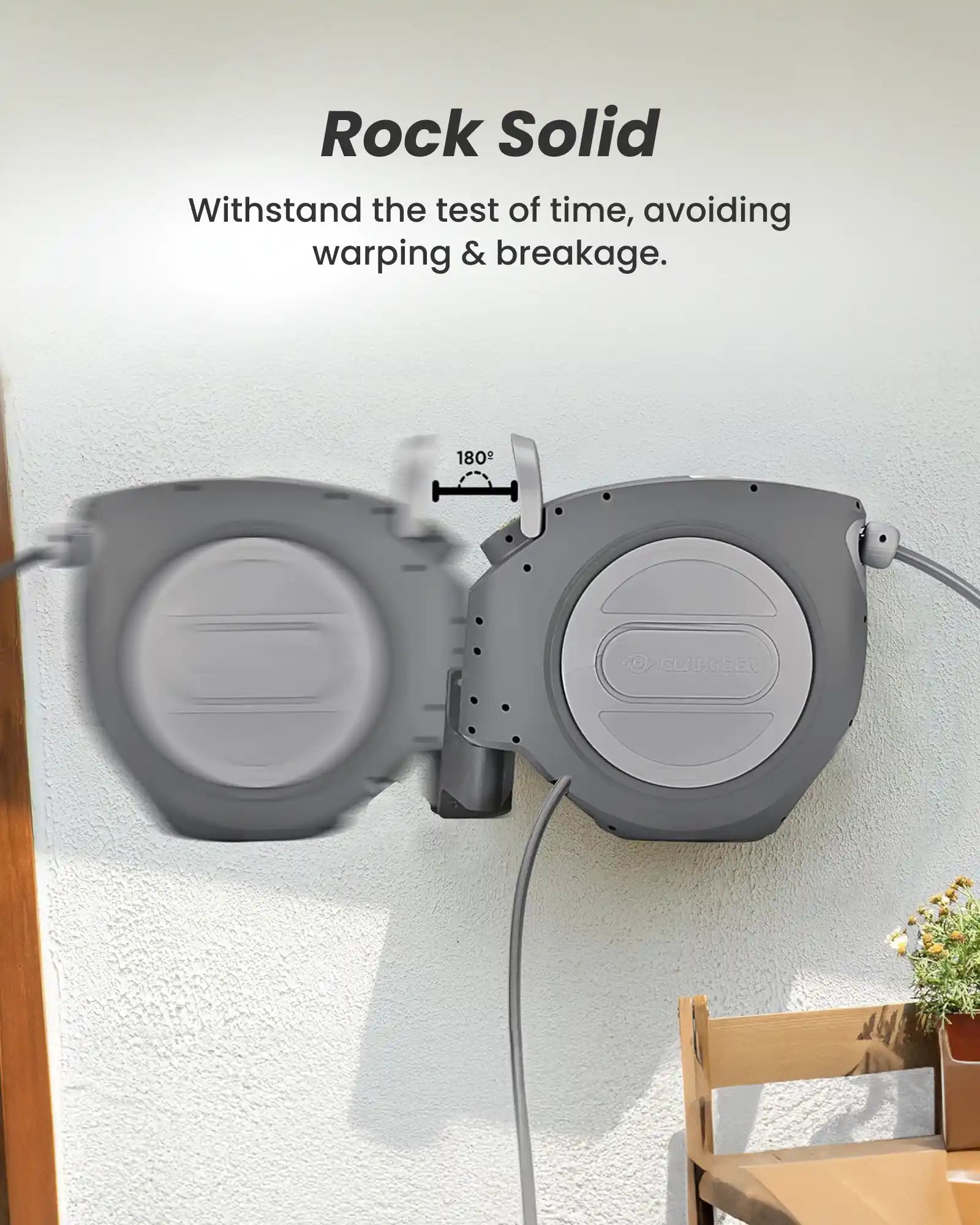 Silver Gray Retractable Garden Hose Reel