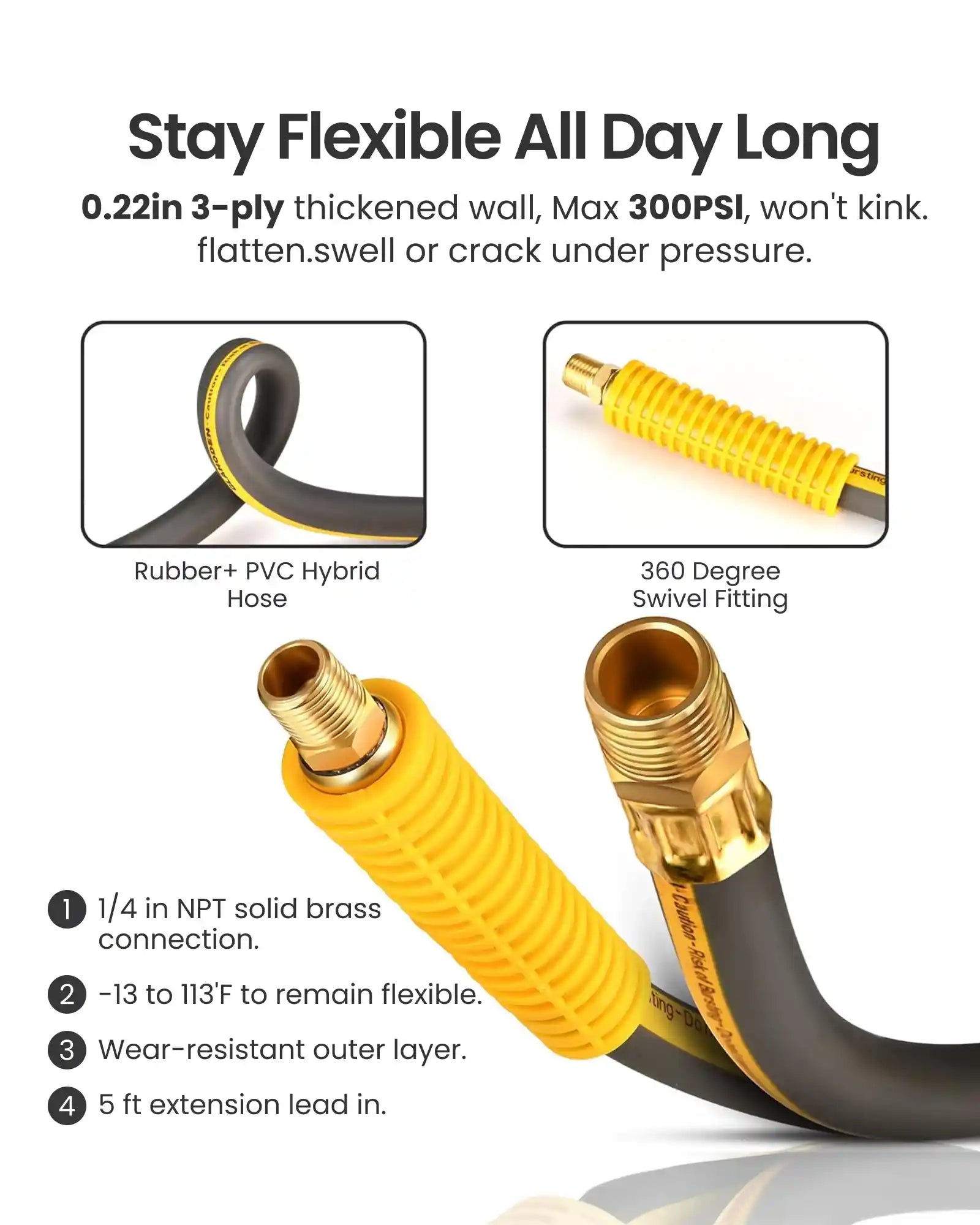 Single Arm  Retractable Air Hose Reel-Alloy Steel Reel-3/8in-25ft