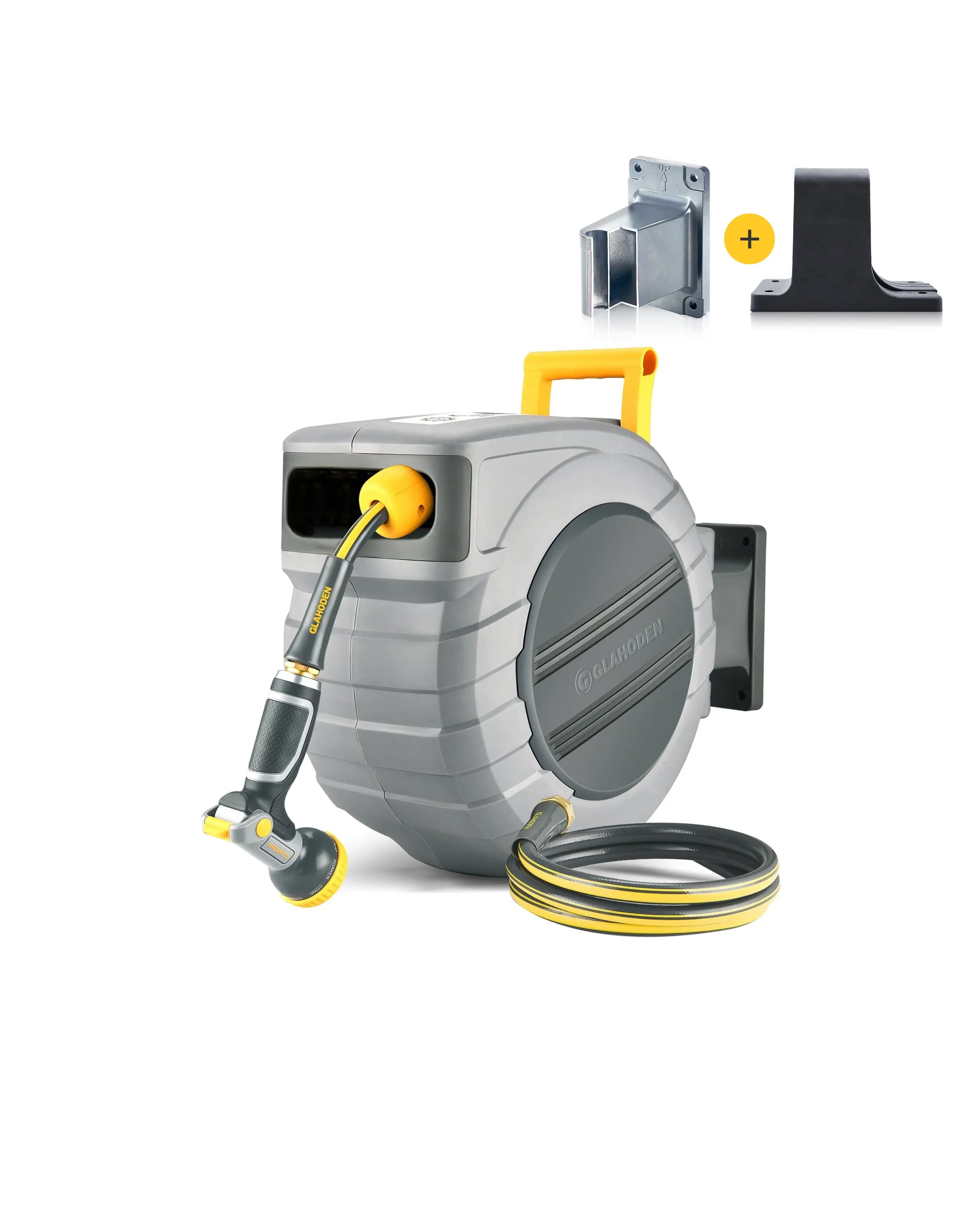 Glahoden J Series Retractable Garden Hose Reel - Light Gray