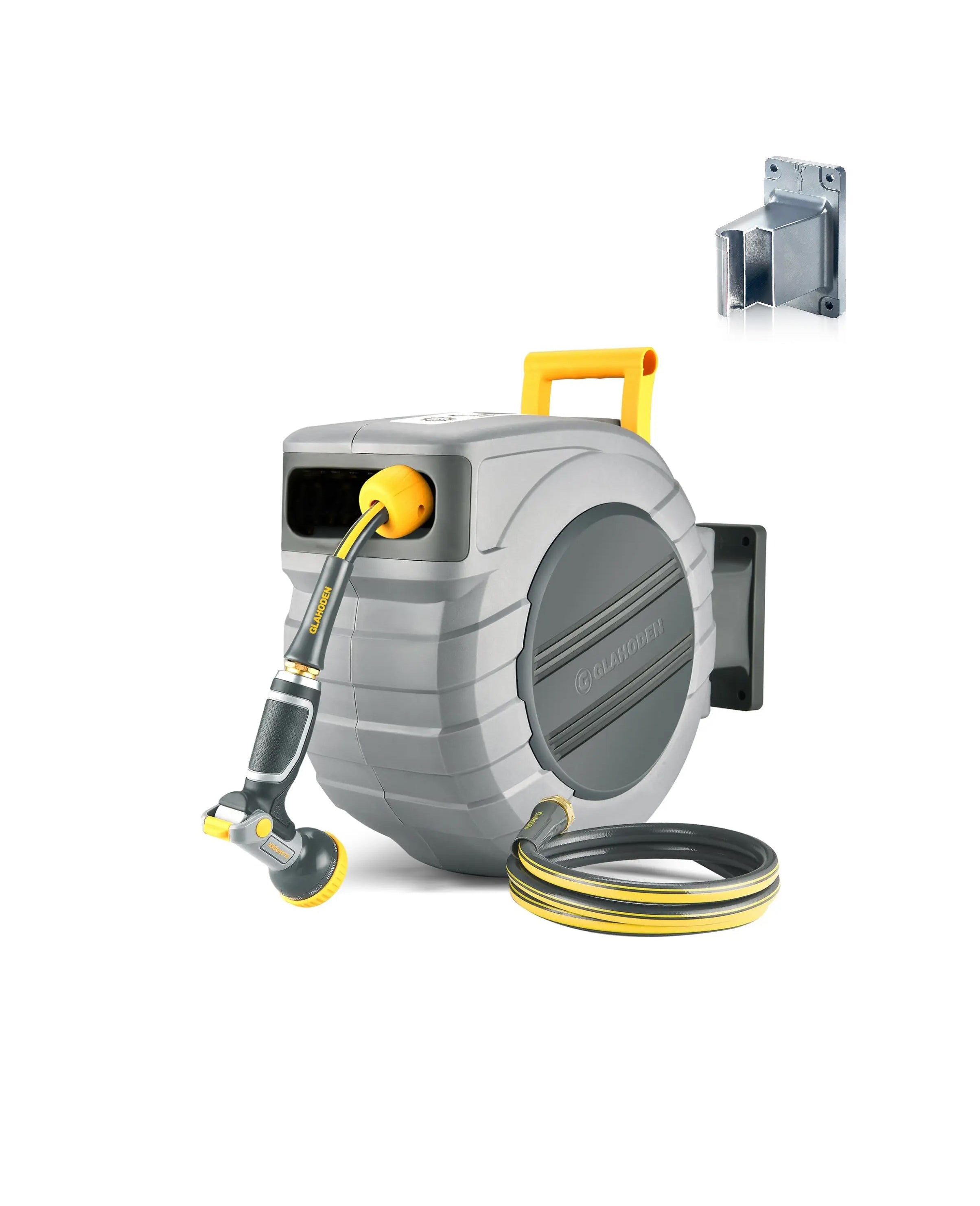 Glahoden J Series Retractable Garden Hose Reel - Light Gray