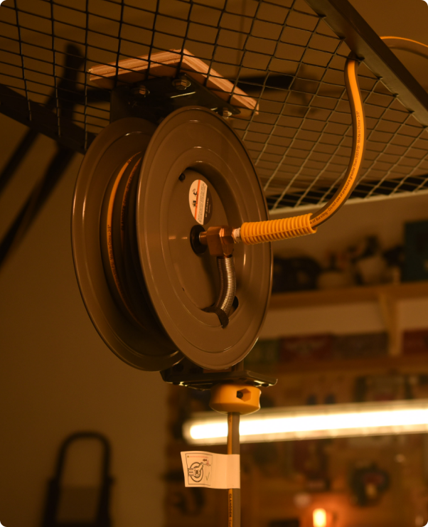 Single Arm  Retractable Air Hose Reel-Alloy Steel Reel-3/8in-25ft