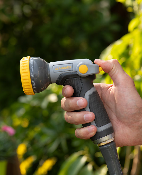 garden hose sprayer head GLAHODEN Garden Hose Sprayer Nozzle, 9 Adjustable Hose Nozzles, High-pressure Hand Sprayer for Watering Plants and Lawns, Washing Cars