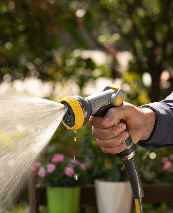 garden hose spray nozzle GLAHODEN Garden Hose Sprayer Nozzle, 9 Adjustable Hose Nozzles, High-pressure Hand Sprayer for Watering Plants and Lawns, Washing Cars