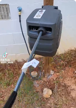 Dark Gray Retractable Garden Hose Reel